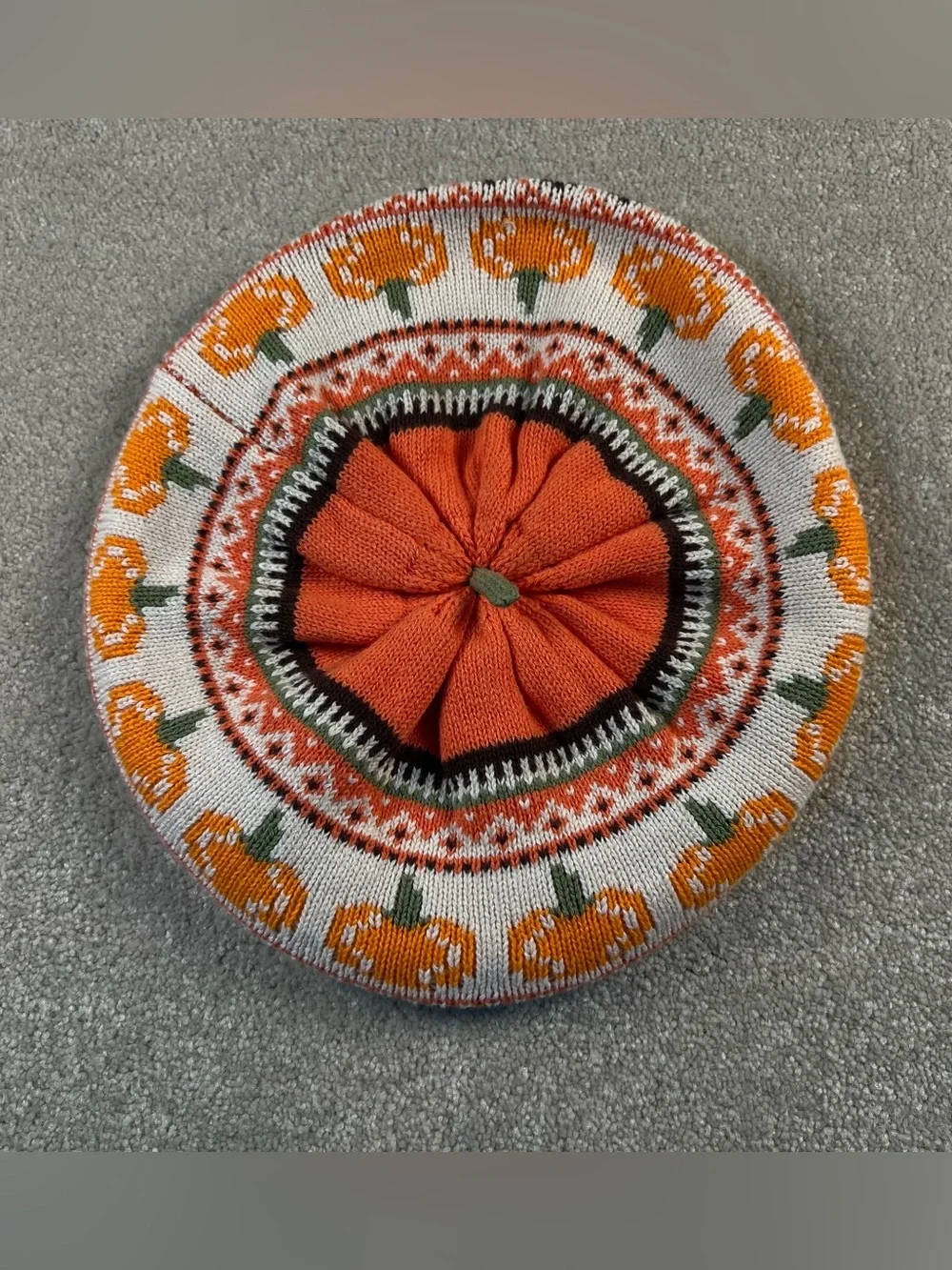 Gymboree Pumpkin Hat Beret Fall Youth 4-7 100% cotton